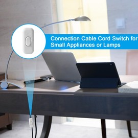Pack of 2 Inline Switch Intermediate Switch Cable Switch 2-Core and 3-Core Supply Leads for All Types of Electric Lamps, Table Lamps (White)