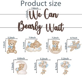 Pre-Strung We Can Bearly Wait Banner for We Can Bearly Wait Baby Shower Decorations Bear Banner Brown Glitter