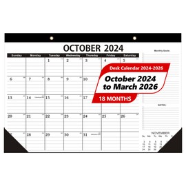 Desk Calendar 2024-2025,2025 Calendar- 12x17" Calendar 2024-2025,October 2024 to March 2026,Large Desk Calendar 2025 as Office Calendar,Teacher Desk Calendar or School Desk Calendar (1 PACK)