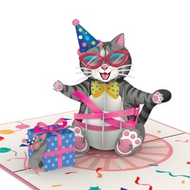 papercrush® Pop-Up Karte Geburtstagskatze - Lustige 3D Geburtstagskarte mit Katze für Frau, Freundin & Mädchen - Besondere Glückwunschkarte mit Katzenmotiv zum Geburtstag von Katzenliebhaber