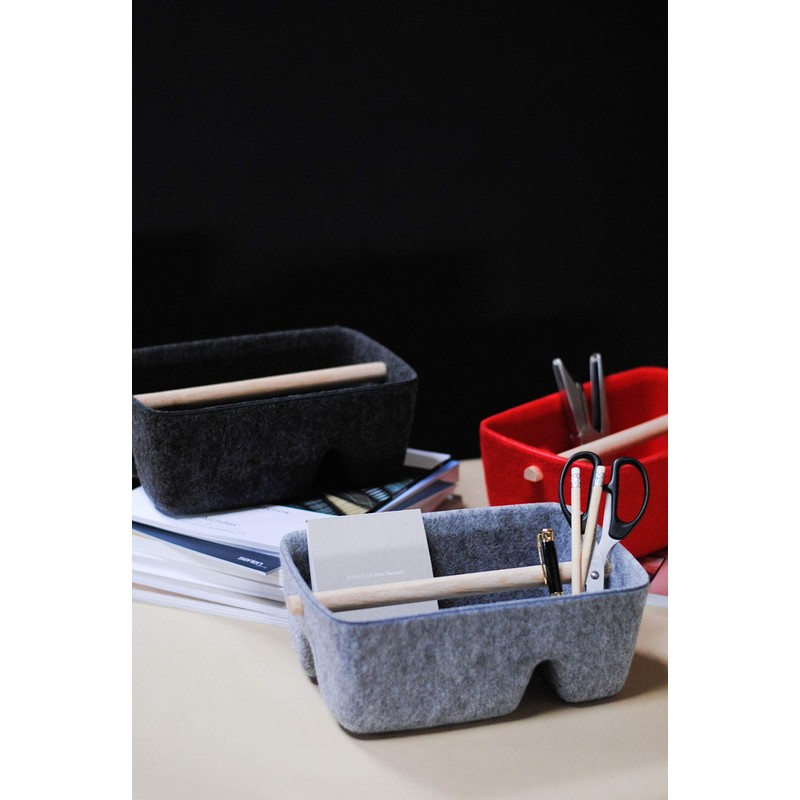 Pieperconcept KATA Mini Accessory Table Storage Basket Felt Look Anthracite