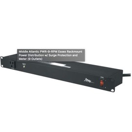 Middle Atlantic PWR-9-RPM Essex Rackmount Power Distribution w/Surge Protection and Meter (9 Outlets)