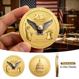 250 Anniversary Coin America 250 Anniversary USA Merchandise 1776-2026 Coins 250th Commemorative Coin 250 Years of Freedom Challenge Coins Ideal Collectible, 1 pc