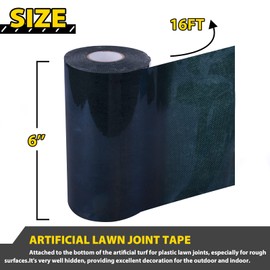 Kikerike Artificial Grass Tape Self Adhesive Double Sided, 6 Inch Width x 196 Inch Long Synthetic Turf Seaming Tape Jointing Fixing Green Lawn Mat Rug, Connecting Fake Grass Carpet