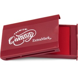 ExtraMark Portable Felt Stamp Pad with SnapTight Foldable Lid - Size 2"x3" - Crimson Red Color