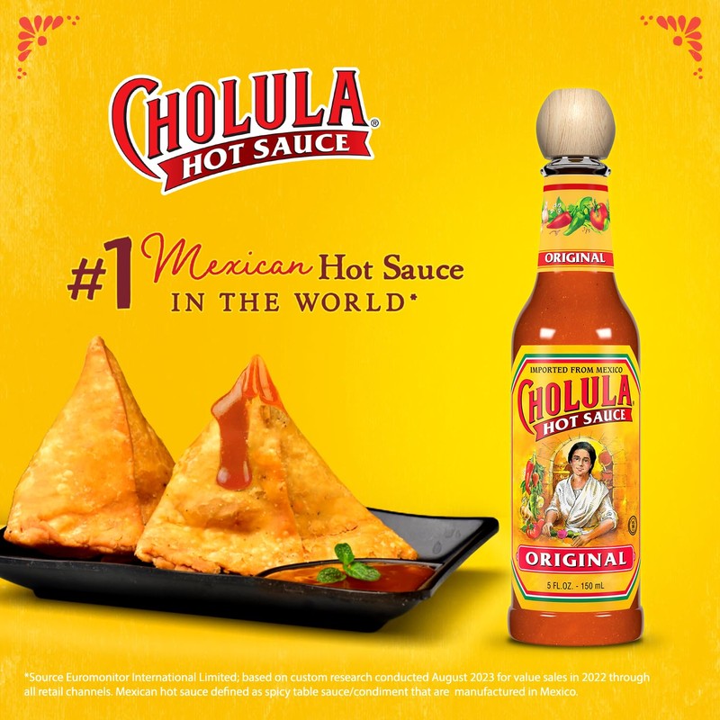 Glass Cholula Hot Sauce, 5 Ounce