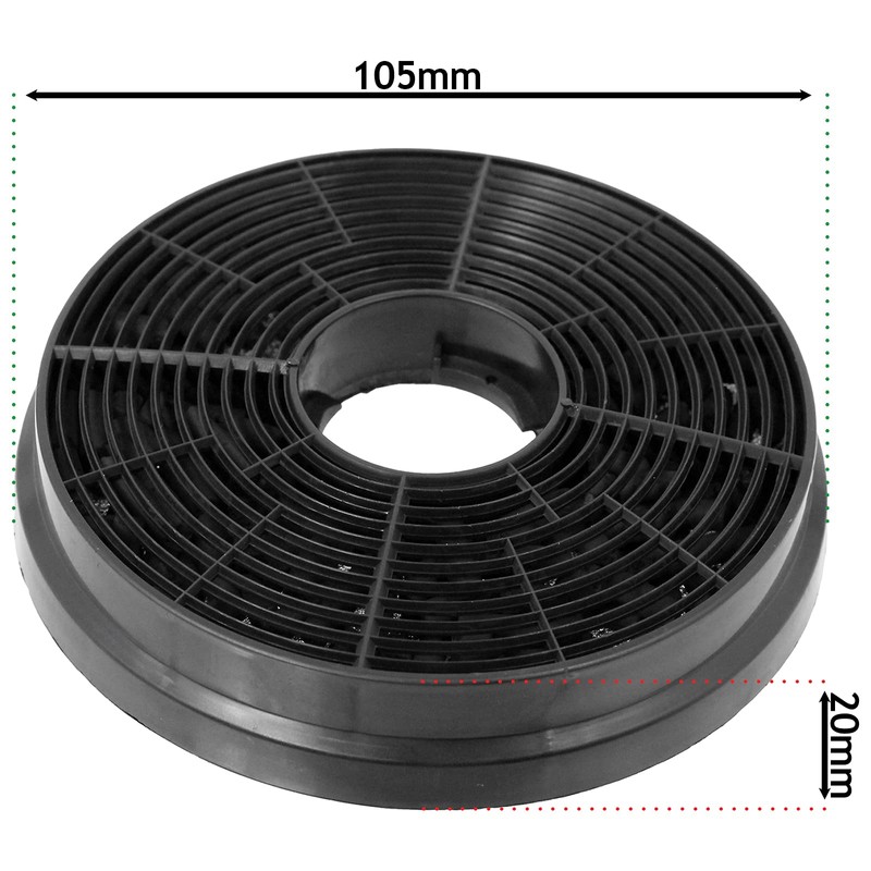 SPARES2GO Carbon Charcoal Filter compatible with CIARRA CBCB6 CBCB9 CBCS6