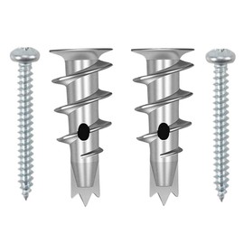 TOOMYAUTO Zinc Self-Drilling Drywall Anchors with Screws Kit, 13 * 32mm 50 Heavy Duty Metal Wall Anchors and 50#8 x 1-1/4'' Screws for Drywall, 75LB Hanging and Mounting