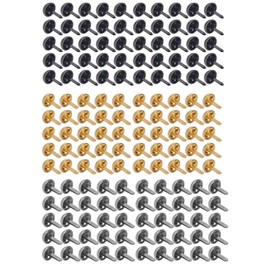 150 Uds. Remaches de Dos Patas Recortados de Cuero de Clavo de Hierro de Cabeza Redonda con 3 Colores para Suministros de Proyectos de Arte DIY