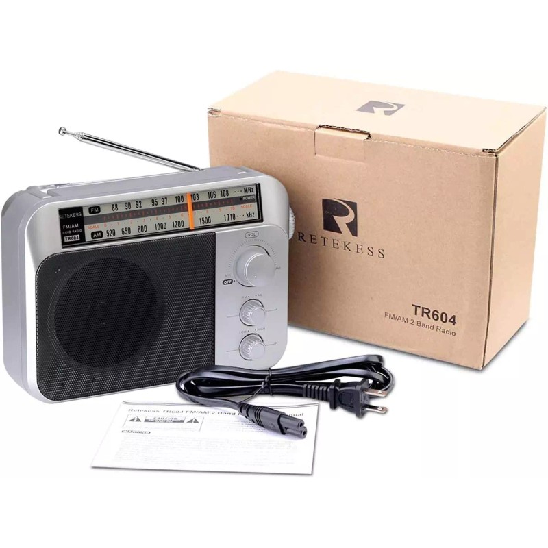 Retekess TR604 AM FM Radio Portable Transistor Analog Radio with