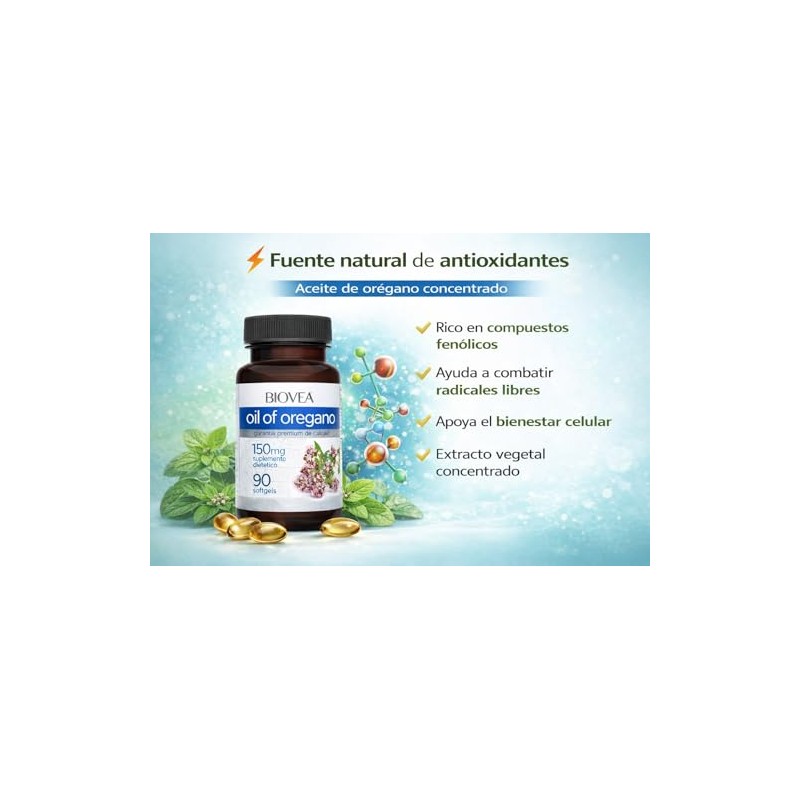 Biovea Capuslas de Aceite de Oregano con 88% Carvacrol y