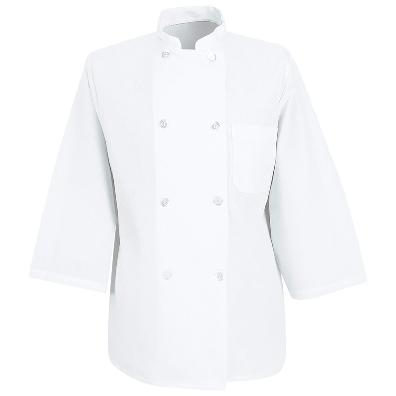 Chef Designs mens 3/4 Sleeve Coat chefs jackets, White, XX-Large