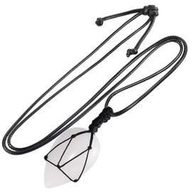 KYEYGWO Unisex Teardrop Pendant Necklace, Amulet Reiki Healing Gemstone Pendant Made of Water Drop Crystal, Crystal, rock crystal