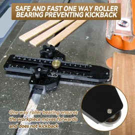 Thin Rip Jig Aluminum Alloy Extended Table Saw Jig Guide Table Saw Accessories Woodworking Tools Fast Thin Ripping Guide Compatible with Standard Band Saw, Table Saw and Routers T Slot