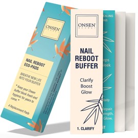 Onsen Secret pad Ultimate Shine Nail Buffing - 3 Way Methods - 4 Combo Pads