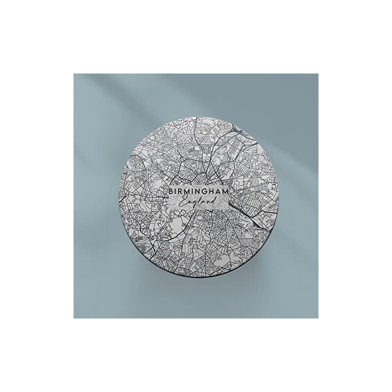 Round Single Coaster - Birmingham England UK Britain Map Travel