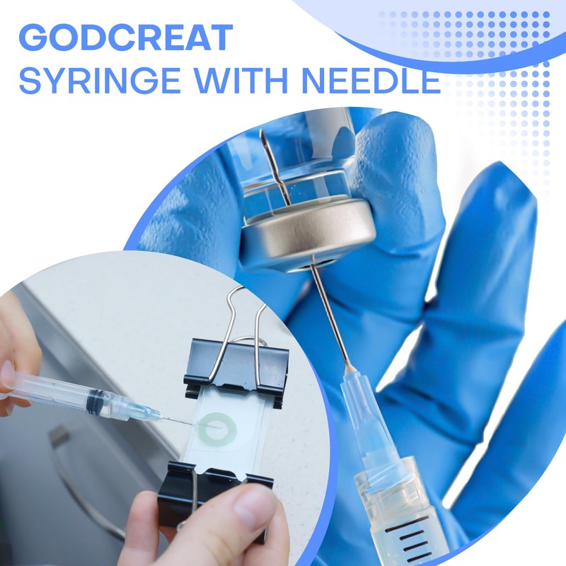 GODCREAT 3ml Syringes with 23 Gauge 1 Inch Needle Luer