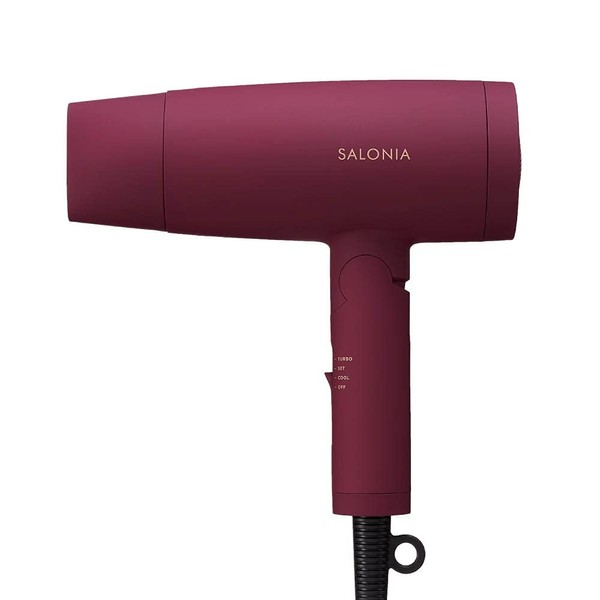 SALONIA SL-013NR Speedy Ion Dryer, New Classic Red, Large Airflow, Quick Drying, Negative Ions, Compact, Lightweight,