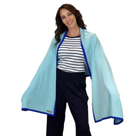 Mimi & Thomas Aqua Blue 100% Pure Cashmere Scarf Travel Wrap Shawl Stole