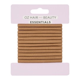 Oz Essentials Thick Hair Elastic 12 Pack - Light Brown