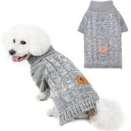 KOOLTAIL Turtleneck Dog Jumper, Knit Dog Sweater for Cold Weather - Warm Winter Pet Clothes forSmall Medium Large Dogs