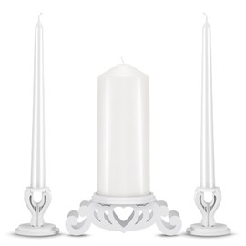 Rozrety Unity Candle Holder - Unity Candles Stand for Wedding Ceremony Set - Pillar Taper Candle Holders for Weddings Centerpiece Decoration,Bridal Shower (Candles not Include)