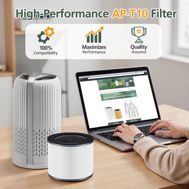 AP-T10FL Replacement Filter for HoMedics AP-T10-BK and AP-T10-WT Air Purifier,