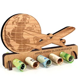 Original Birthday Money Gift Wooden - Money Gift for Just Married - Wooden Gifts - Gifts Money Gift for Friends, Family (Plane)