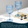 24 PCS Plastic Ribbed Wine Glasses 11oz Blue Detachable Wine