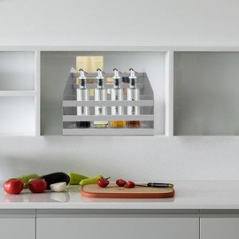 Giciashop Pull Down Shelf Cabinet Organizer, 2 Tier Cabinet Pull Down Organizer, 22.05 Load Capacity, Upper Kitchen Cabinet Storage for Kitchens, Hotels, Cafes