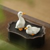 Numfog Duck Figurine Porcelain Figurines Handcrafted Ceramic White Duck Porcelain