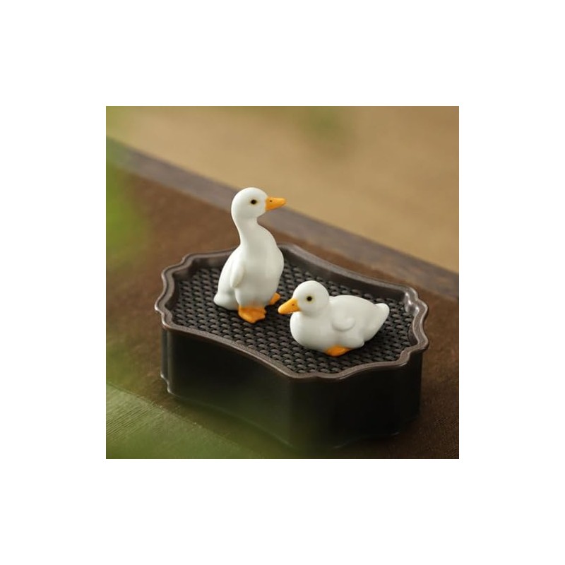 Numfog Duck Figurine Porcelain Figurines Handcrafted Ceramic White Duck Porcelain