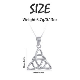 Sanyetutu Sterling Silver Celtic Knot Infinity Love Pendant Necklace, 925 Silver, Gift for Women