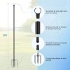 String Light Pole for Hanging Outdoor String Lights, 4 Pack