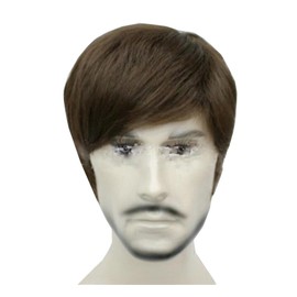 Men's Wig, Hair Cut, Full Wig, For Hair, Oblique Bangs, Short, Men's Wig, Handsome, Fashion, Business, Natural, Breathable, Short Hair (B)