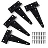4pcs T Gate Door Hinges, 3inch Black Garden Gate Shed