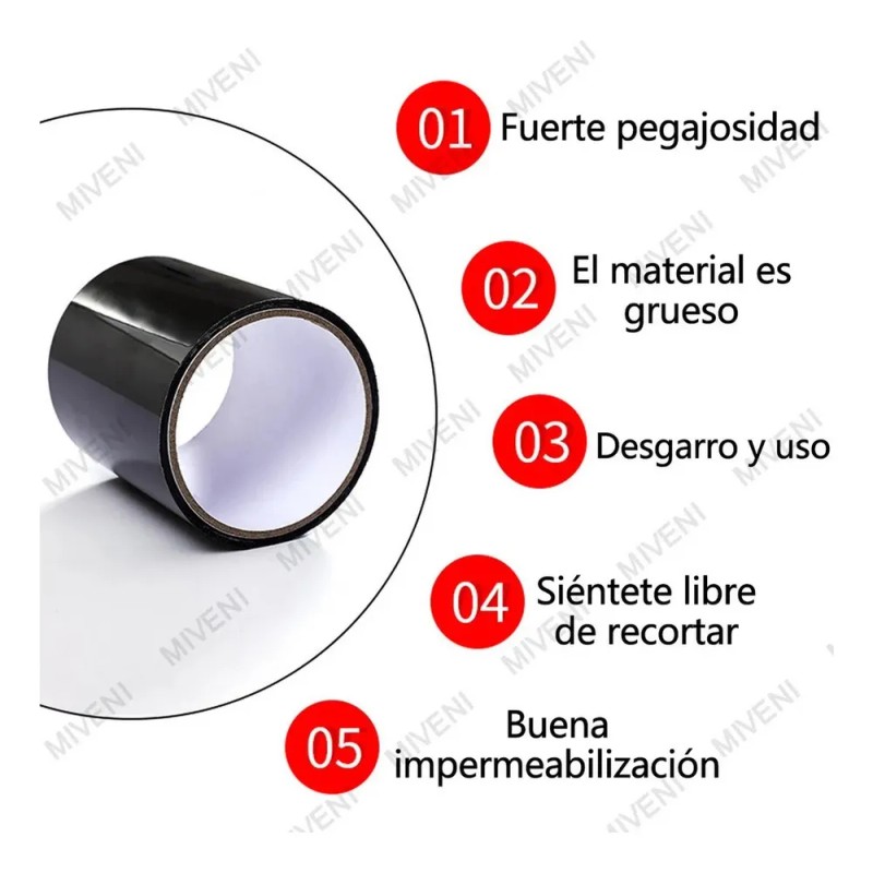 Cinta Impermeable Flex Tape 4" x 5' Goma Flexible Gris