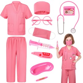 Bryndo 11 Pcs Doctors Costume Set for Kids, Doctors Fancy Dress for Party Cosplay (110cm)