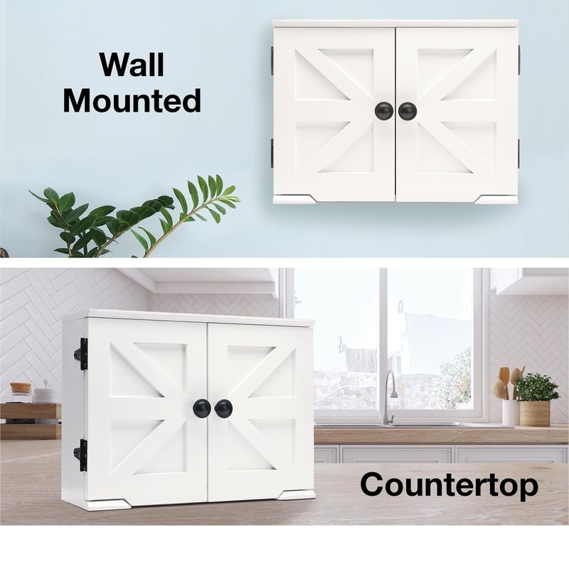 Excello Global Products Barndoor Spice Cabinet, White