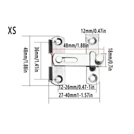 Stainless Steel 90 Degree Door Buckle Lock, Right Angle Sliding Door Bolt, Heavy Duty Safety Latch for Home, Cabinet, and Pet Doors - Anti-Rust and Durable