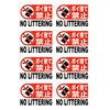 Showrix 8 Pack No LITTERING Stickers | Size: 2.8 x