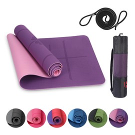 Habib Gruppe Premium Yogamatte Rutschfest 183x61 cm - Ökologische Sportmatte für Pilates & Yoga - Inkl. Tragegurt und Tasche - Ideal für Fitness & Gymnastik - Reise-Freundlich - Airex-kompatibel