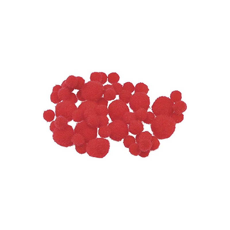 KnorrPrandell 2681047 Pompons, 8,14,20 mm Durchmesser, rot