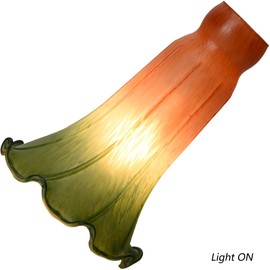 Bieye LS23 Lily Flower Blown Glass Lampshade (Orange Green, Opening I.D. 1.26" x O.D. 1.5")