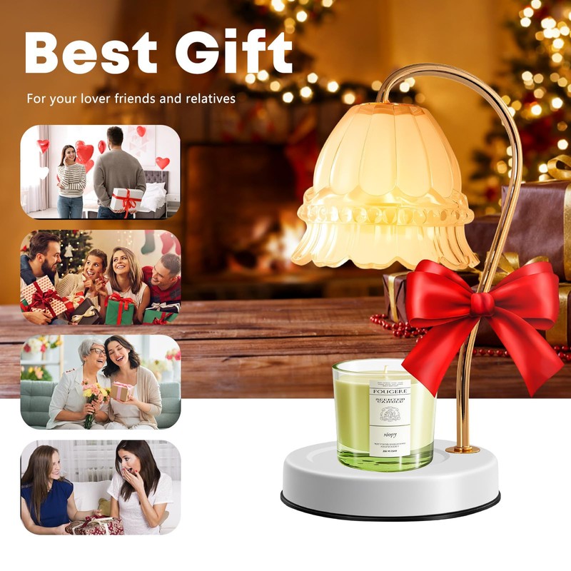 GEEZO Fragrance Candle Warmer Lamp，Electric Candle Warmer with Timer &