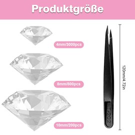 lbxtswpl Diamond Decoration, Pack of 4000 Diamond Table Decoration, Diamond Confetti Decoration, Transparent Acrylic Crystals for Vase Filler Christmas Wedding Birthday Party (4 mm/8 mm/10 mm)