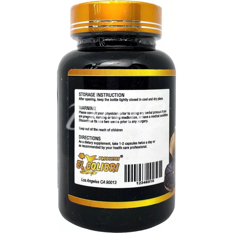 Productos El Colibri AJO Black Garlic Extract 1000mg 90 CAPSULES