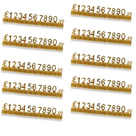MACHSWON 100 PCS Digital Price Tag 3D Metal Shelving Adjustable GBP ￡ Price Cube Kit for Shop Display Jewelry Watch Shop Office Display Pricemarker Labels Gold
