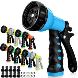 Tanlade 10 Pcs Adjustable Hose Nozzle Garden Hose Nozzle Sprayer Bulk High Pressure Hose Sprayer Water Hose Heavy Duty with 8 Adjustable Watering Patterns for Car Wash Watering Plants Showering Pets