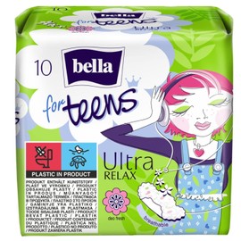 Bella For Teens Ultra Binden Relax: Ultradünne Binden Für Teenager, 6er Pack (6 X 10 Stück), Mit Flügeln + Frischeduft